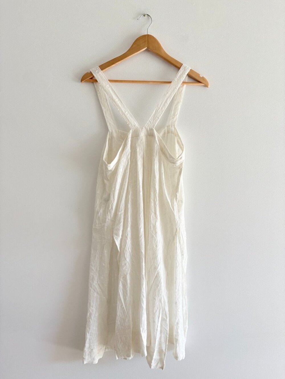 Anthropologie Gauzy Cotton Swiss Dot Tank Top Slits Sides Tunic Dress White NWT - Picture 3 of 9
